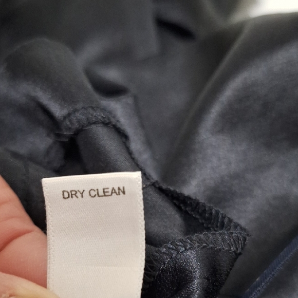 Banana Republic Black Quiet Luxury Minimalist Silk Blend Sheath Midi Dress Sz.12 - Picture 12 of 13